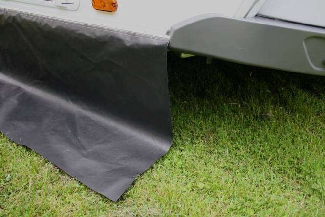 Wohnwagenschürtze / WINDBLENDE maßgeschneidert heavy duty, Schwarz