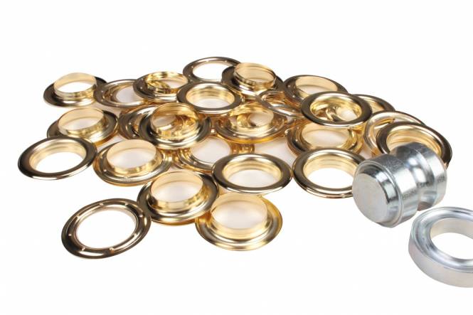 Set ESVO eyelets Ø 40 mm brass, 25 pieces