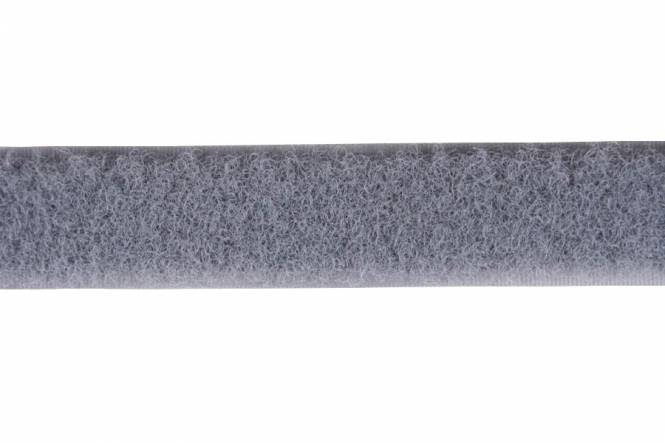 Klettband 20 mm grau, weiche Seite, Flausch