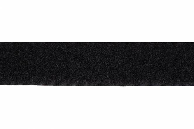 Klettband 25 mm schwarz, weiche Seite, Flausch