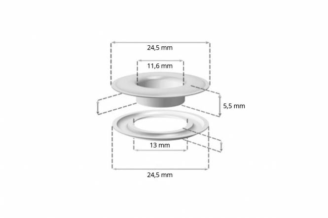 Set ESVO zeilringen Ø 12 mm messing, 25 stuks