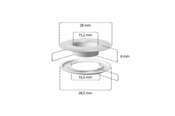 Set ESVO zeilringen 10 mm koper-vernikkeld