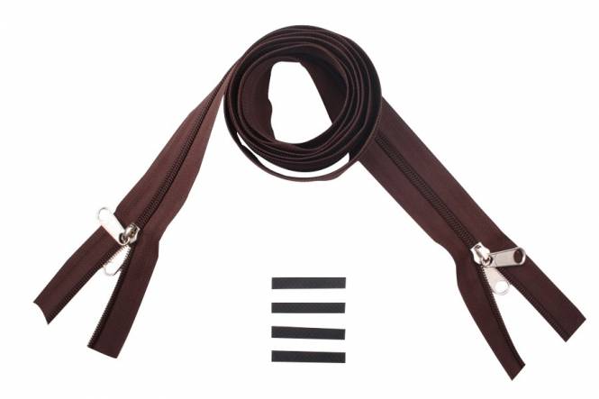 YKK rits 6 mm 2-weg niet deelbaar bruin X-vorm
