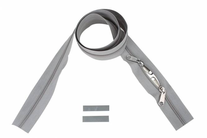 YKK Reißverschlüsse 5 mm nicht teilbar O-form leichtgrau