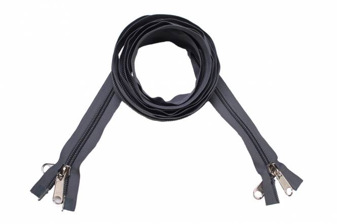 YKK Reißverschlüsse 10 mm zwei Wege teilbar grau, 400 cm