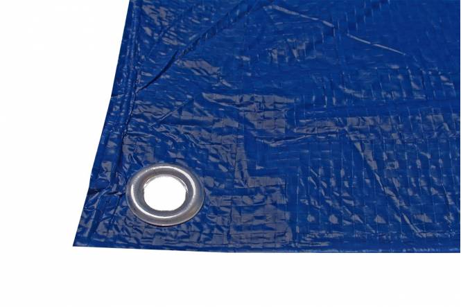 Tarpaulin sheet, 300 x 400 cm, blue, with eyelets, waterproof, 100, economy