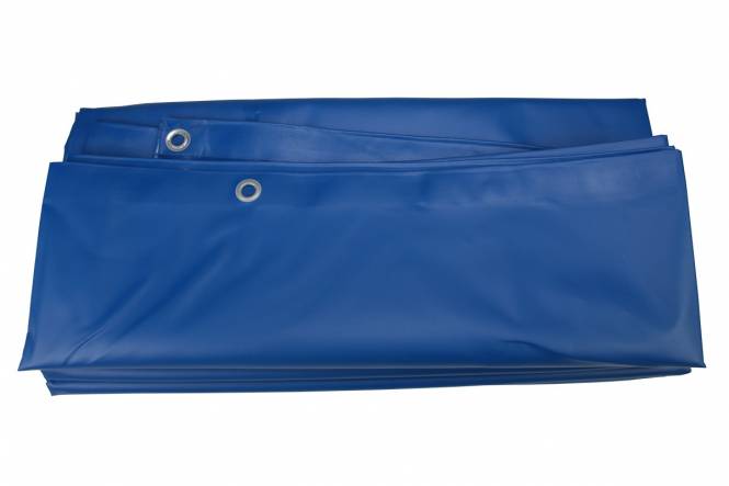PVC Gewebeplane, 500x600cm, aus verstärktem PVC, blau, gebrauchsfertig