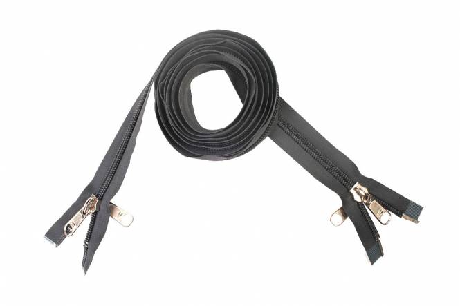 ESVO rits 10 mm dubbel deelbaar grijs, 200 cm
