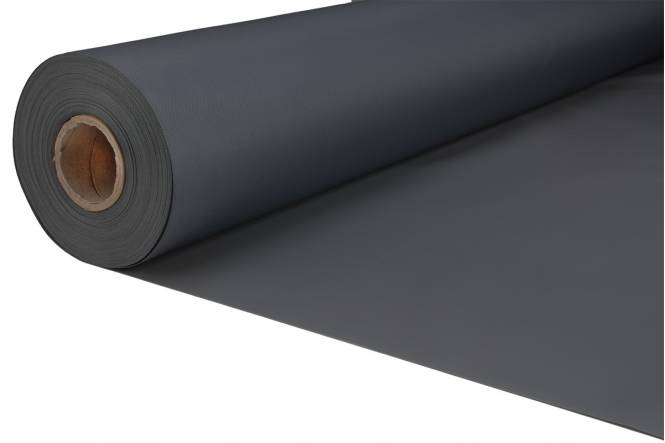 Fire-retardant polyester fabric, waterproof, u.v.-resistant, charcoal, 265 gr/m², 150 cm