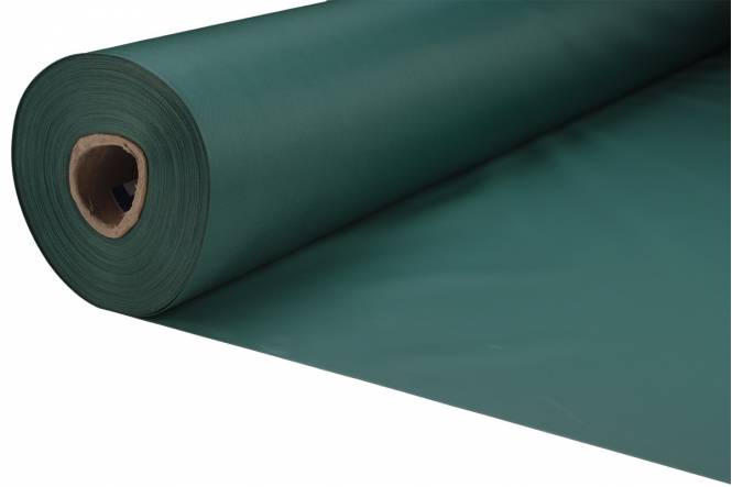 Fire-retardant polyester fabric, waterproof, u.v.-resistant, green, 265 gr/m², 150 cm