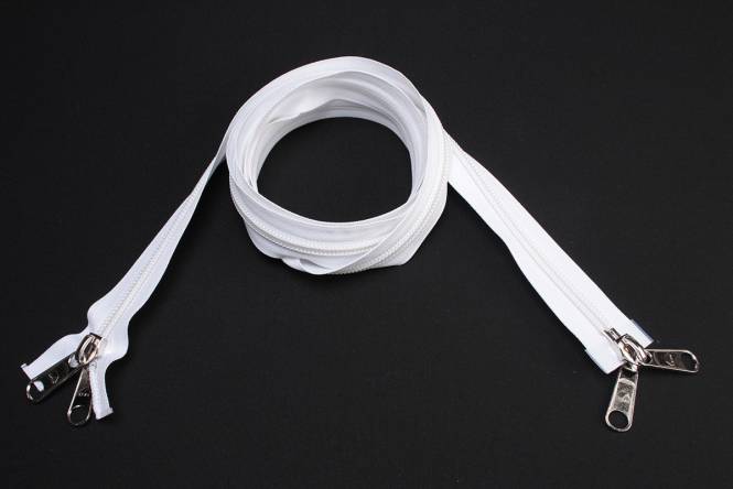 ESVO Reißverschlüsse 10 mm zwei Wege teilbar weiß, 200 cm