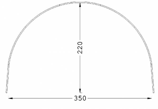 ESVO Bogengestänge vorgebogende Aluminium 350-370 cm