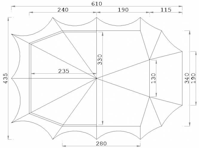 Pyramid tent Bedouin 340 with sewn in ground sheet