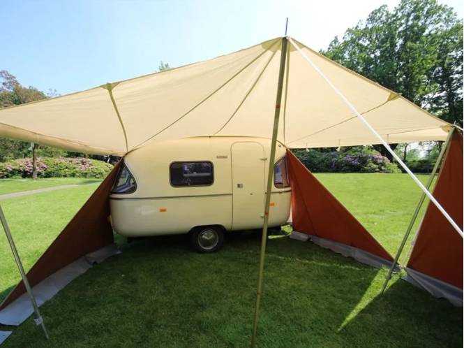 Atomatent luifel voor Biod Extase caravan met aanritsbare zijschermen, op aanvraag