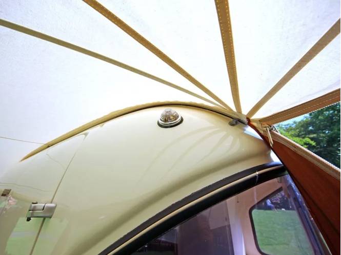 Atomatent detail luifel voor Biod caravan, op aanvraag