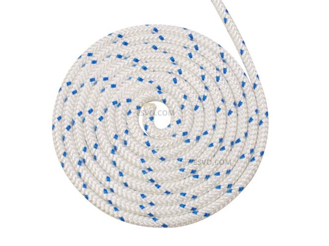 Polyester touw, boot touw, 16 kops gevlochten, 5,0 mm, blauw/wit