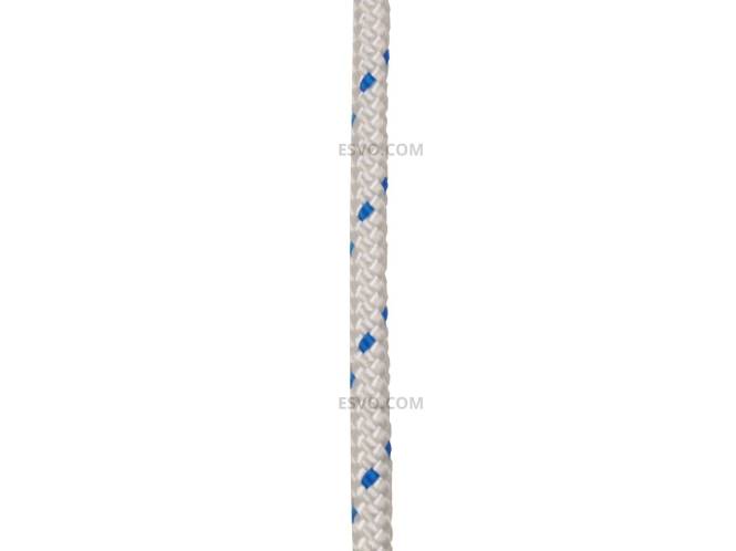 Polyester koord, boot touw, 16 kops gevlochten, 5,0 mm, blauw/wit