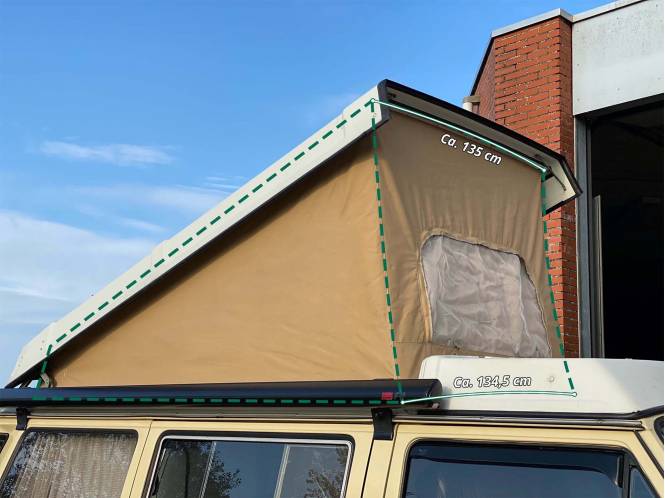 ESVO rooftop tent for Volkswagen T3 Westfalia, 1985 - 1992, without side windows, various colours
