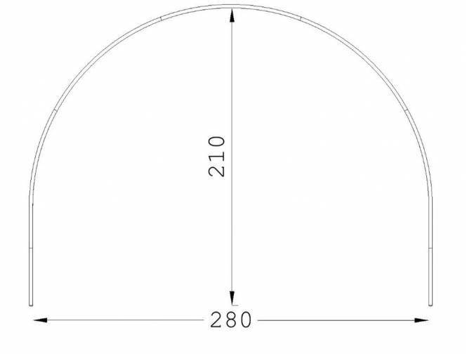 ESVO Bogengestänge vorgebogende Aluminium 280-300 cm