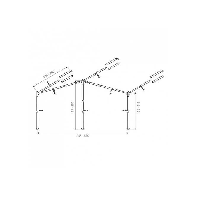 Luifelframe 25/22 aluminium + powergrip