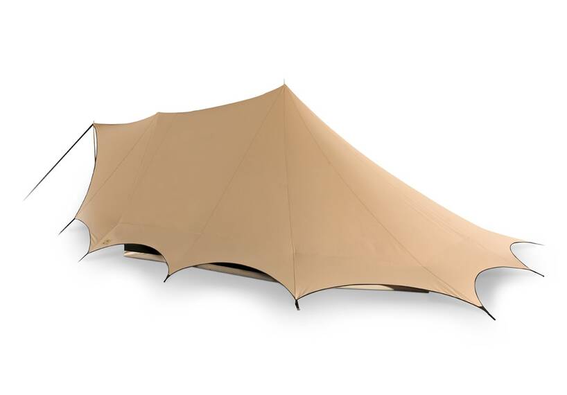 Piramidetent, dubbeldaks tent Bedouin 340 beige/zwart, katoenen tent