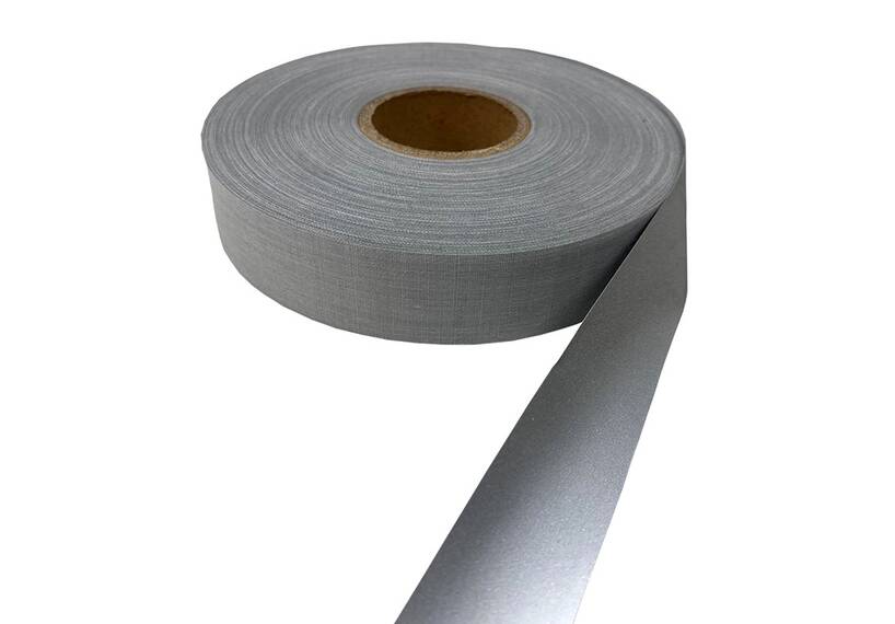 Reflecterend band 25 mm polyester/katoen, silver