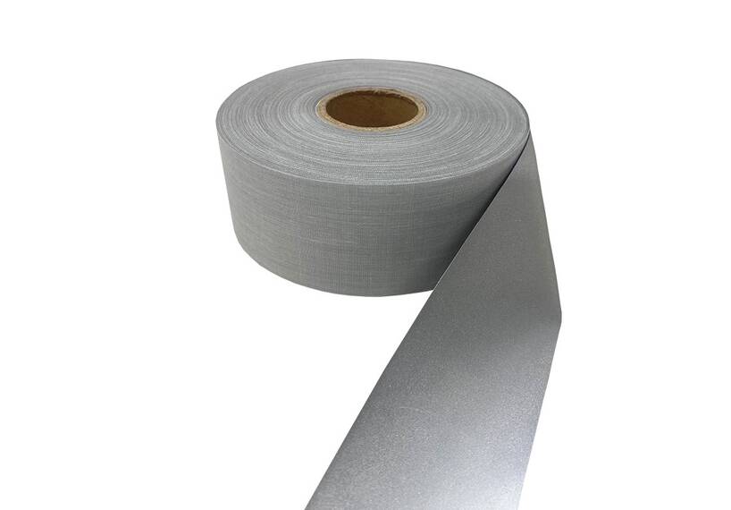 Reflecterend band 50 mm polyester/katoen, zilver