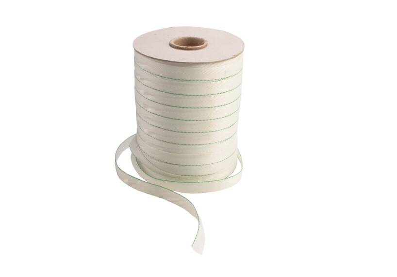Biaisband / keperband rol van 200 meter, 15 mm polyester, wit