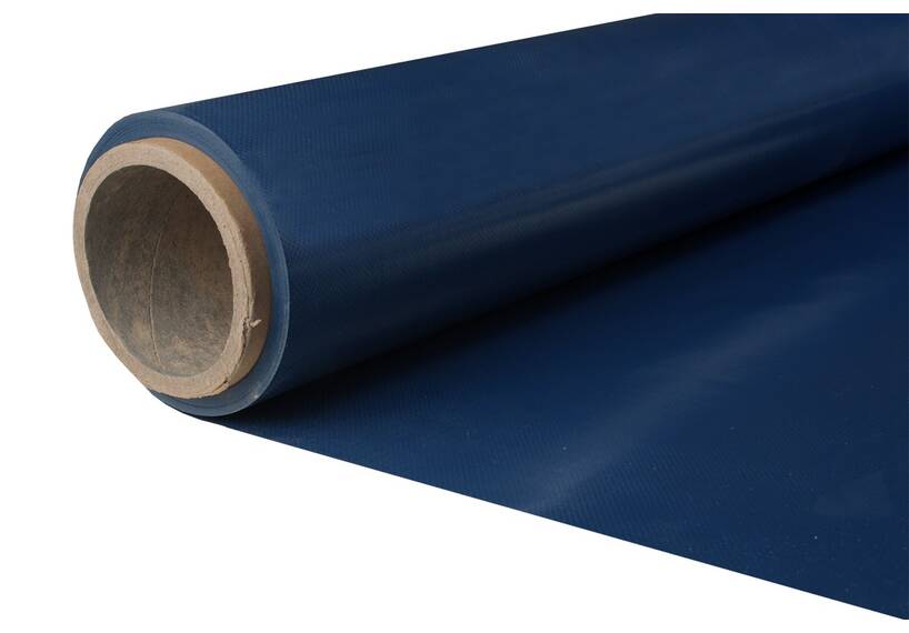 Versterkt PVC zeildoek voor dekzeil, navy blauw RAL 5013 250 cm, 650 gr/m²