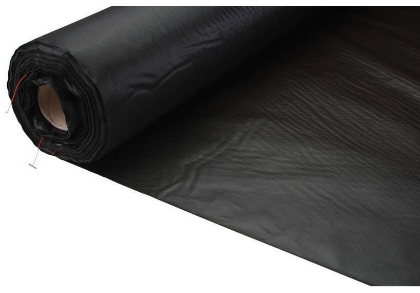 Nylon stof, ripstop, 150 cm, zwart, 80 gr/m²