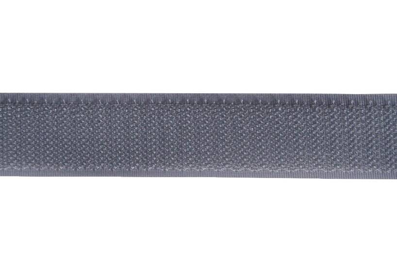 Klittenband 20 mm grijs, harde zijde, haak
