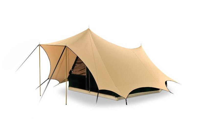 Enkeldaks piramidetent Bedouin 200 beige/dennengroen