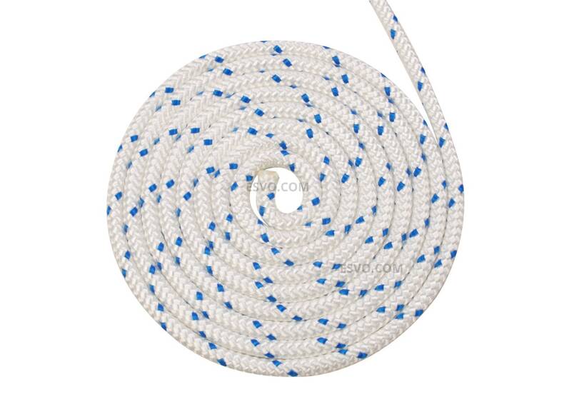 Boottouw, 6 mm, polyester, 16 kops gevlochten, blauw/wit