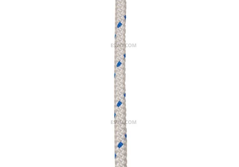 Polyester koord, boot touw, 16 kops gevlochten, 6,0 mm, blauw/wit