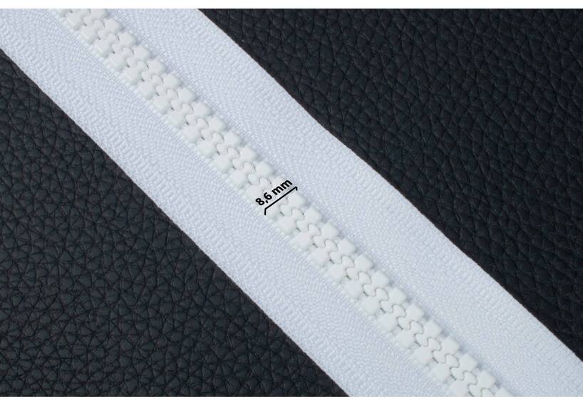 YKK VISLON profile zip-fastener 10 mm 10V closed end white with metal slider