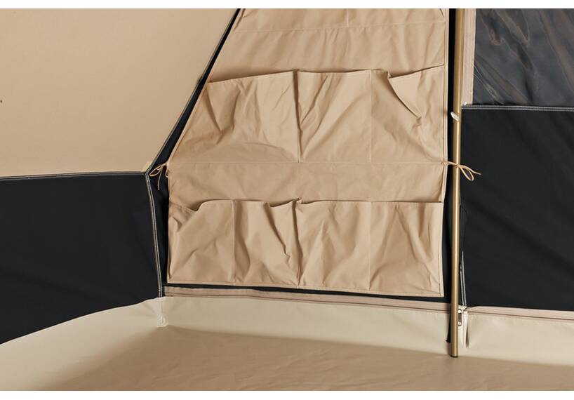 Piramidetent, dubbeldaks stokstent Bedouin 300 beige/zwart, katoenen tent