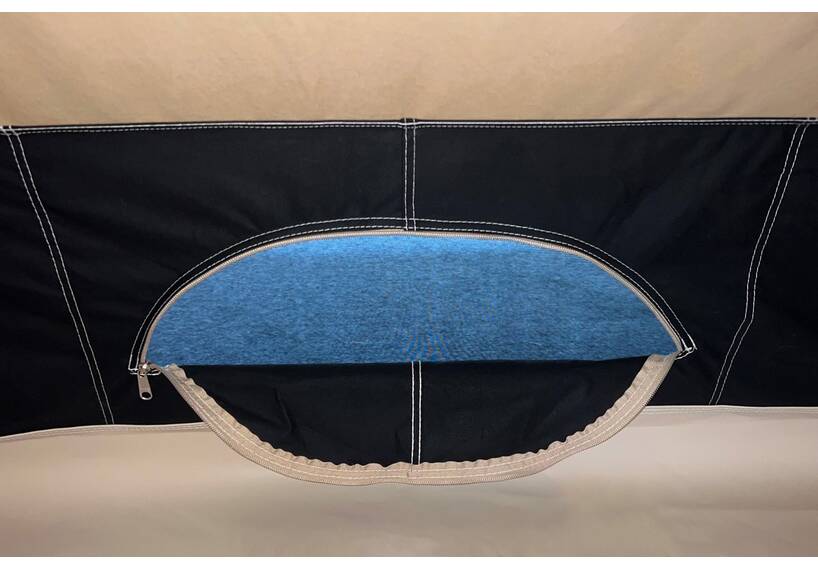 Piramidetent, dubbeldaks stokstent Bedouin 300 beige/zwart, katoenen tent met ecru binnentent