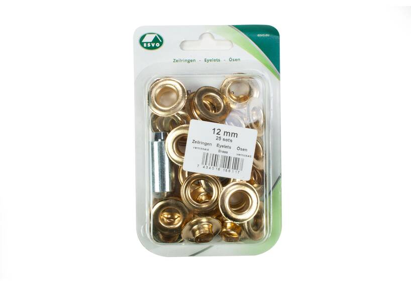 Set ESVO eyelets Ø 12 mm brass, 25 pieces
