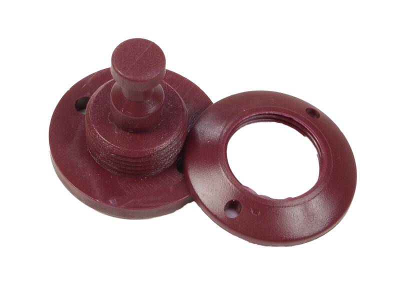 Minax Knopf für Stoff braunrot