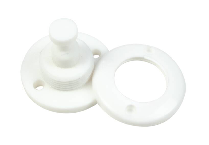 Minax Knopf für Stoff weiss
