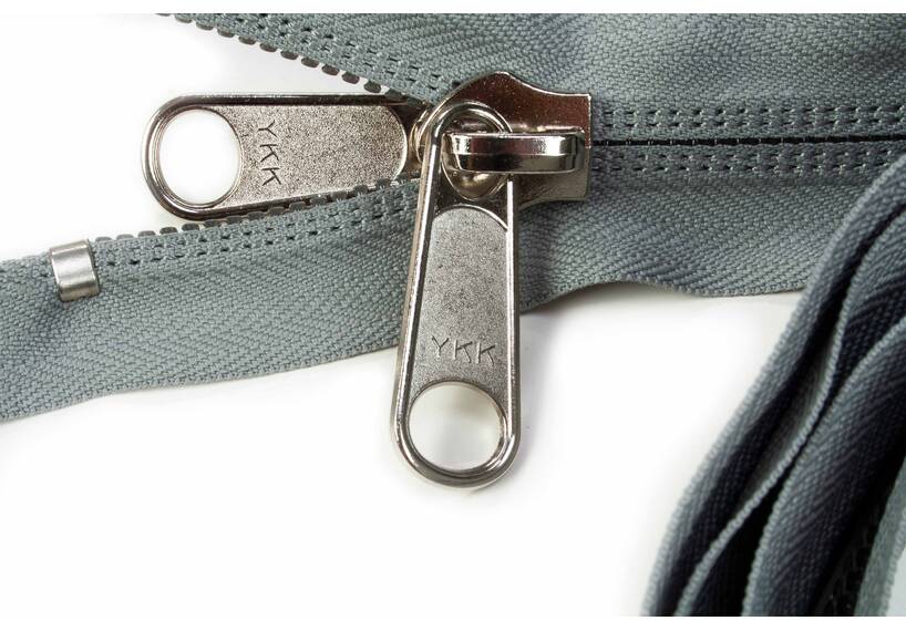 YKK zip-fastener 10 mm with open end light grey, 250 cm