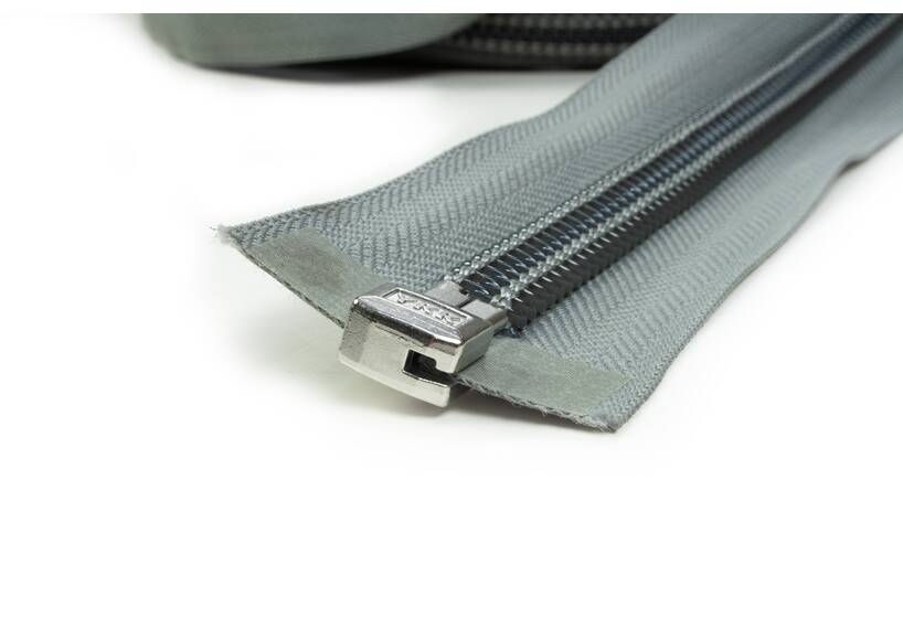 YKK zip-fastener 10 mm with open end light grey, 250 cm