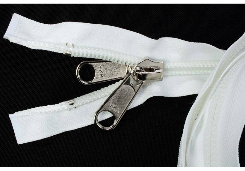 YKK spiraal rits 10 mm deelbaar wit, 500 cm