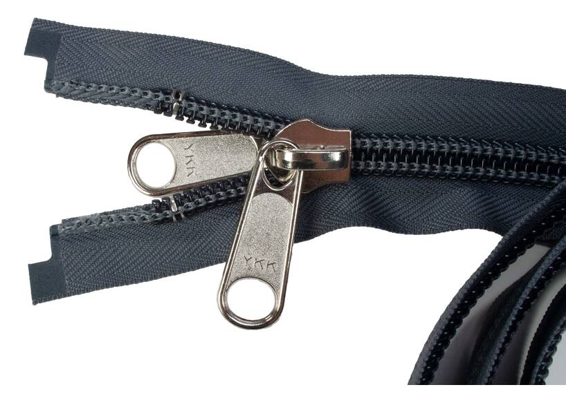 YKK spiraal rits 10 mm deelbaar grijs, 100 cm