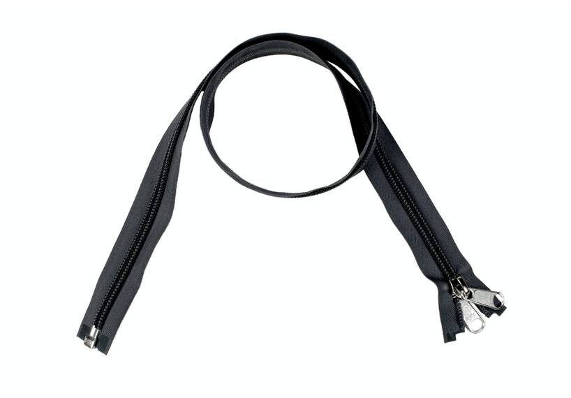 YKK zip-fastener 10 mm with open end black, 200 cm / 78.7 inch