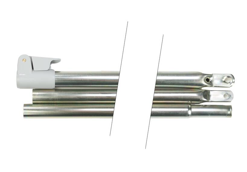 ESVO verstelbare stalen dakligger voortent 25/22 mm 120-300 cm, 3-delig + Powergrip