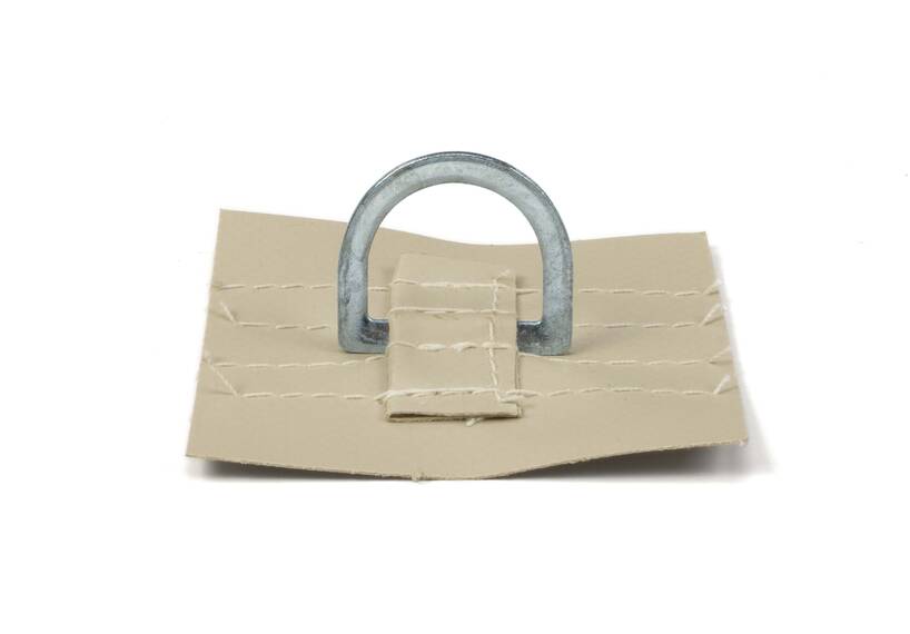 Verstevigingsvierkant met ESVO D-ring, beige, ca. 70 x 70 mm