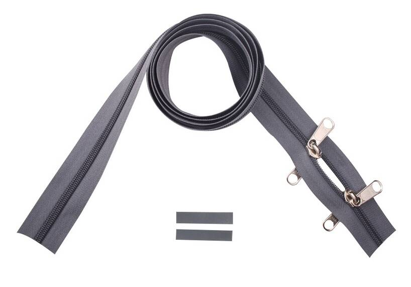 YKK rits 6 mm 2-weg niet deelbaar grijs X-vorm