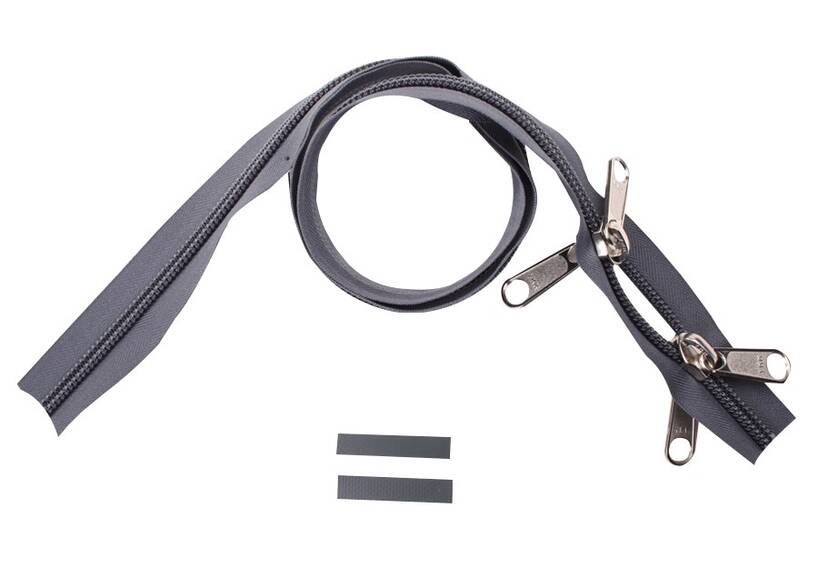 YKK rits 10 mm 2-weg niet deelbaar grijs X-vorm
