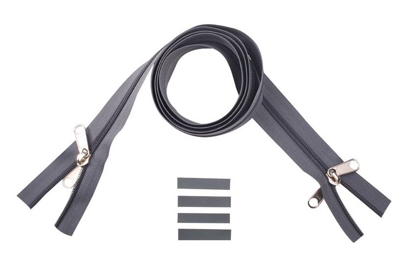 YKK rits 6 mm 2-weg niet deelbaar grijs X-vorm